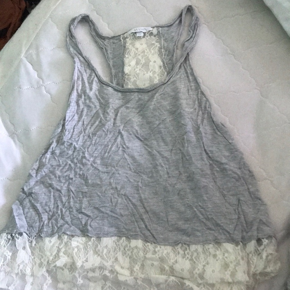 gray lace tank top